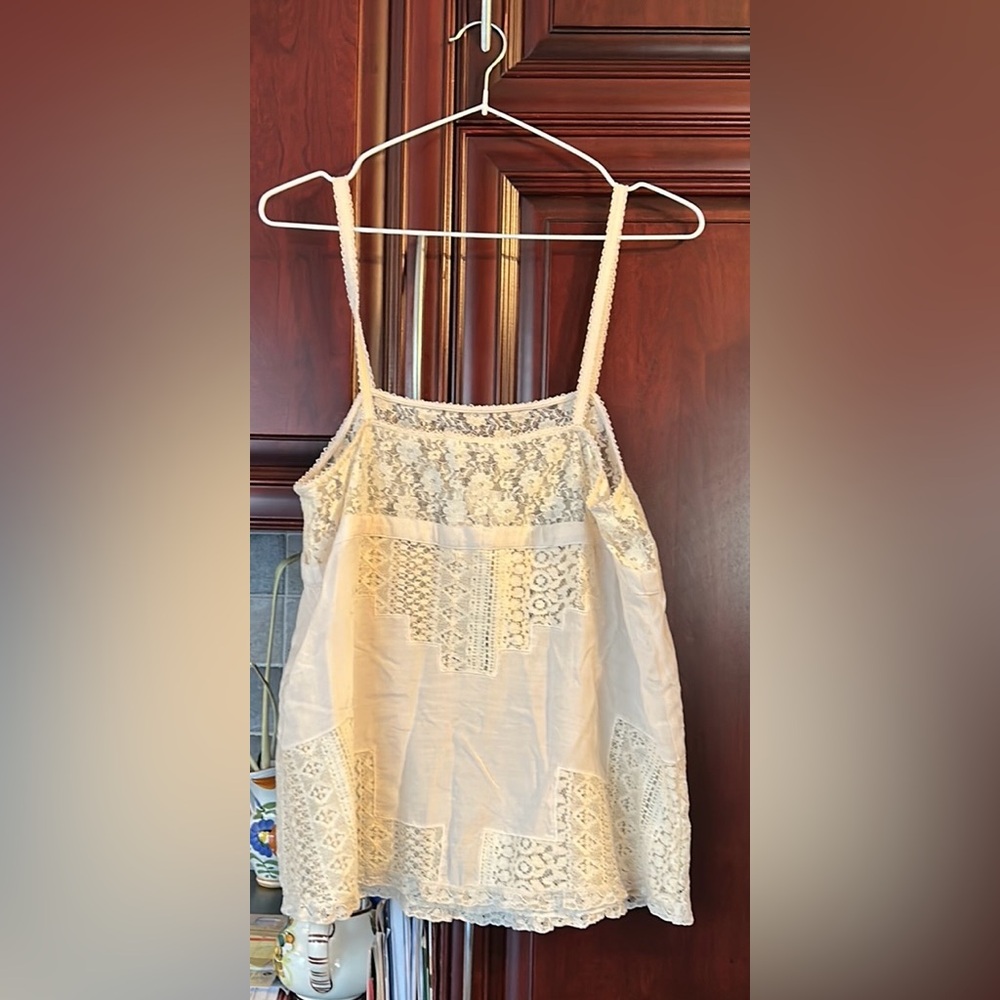 ZARA oyster white strappy lace top size medium - Picture 8 of 9